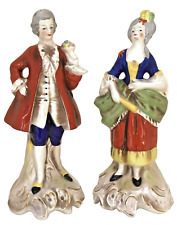 Vtg Goebel Colonial Victorian Couple Figurines Matching Pair 1940s Germany picture