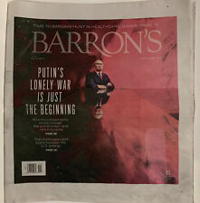 Barron's March 14, 2022 Newspaper. Putin’s Lonely War Is Just The Beginning. picture