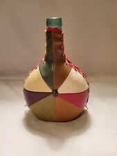 Vintage Leather Covered Viresa Wine Bottle (Spanish) With Carry Strap picture