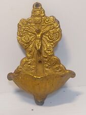 Vintage Iron/Spelter Religious Holy Water Wall Hanging, 5