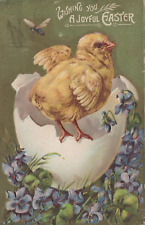 Wishing You A Joyful Easter Spring Chick Posted Vintage Divided Back Postcard picture