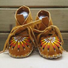 Native American Baby Moccasins-Cheyenne Soft Sole Leather Beaded Baby Moccasins picture