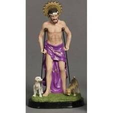 St. Lazarus Statue 12 inch On Crutches Dogs Wood Base picture
