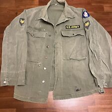 WW2 US Navy HBT Army Utility Jacket Shirt Vintage Herringbone WWll USMC Small picture