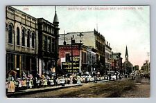 Watertown WI-Wisconsin, Main Street On Children's Day, Vintage Postcard picture