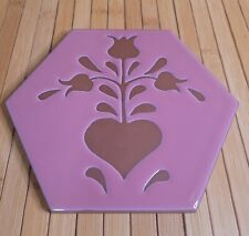 Vintage Pink Hexagon Tile Made in Italy Tulips Heart 6