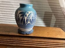 Native American Navajo Mesa Verde Blue Wind Etched Pot Signed 6” picture
