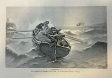 1896 Vintage Magazine Illustration To The Rescue picture