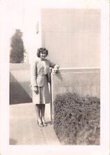 Old Photo Snapshot Pretty Woman In A Formal Business Attire #23 Z38 picture