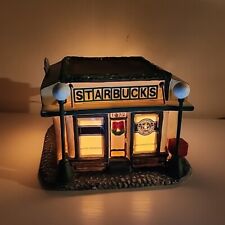 Vintage 1999 Starbucks Coffee Shop in Pikes Fish Market Ceramic Light-Up House picture