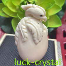 120g Natural Genuine Tagua Nut hand Carved  Bird Reiki Decoration 1pc,31B1 picture
