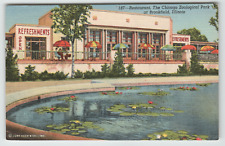 Postcard Linen Chicago Zoological Park Restaurant Brookfield, IL picture