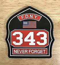 FDNY 343 Firefighter Helmet Patch Hook Loop Backing picture