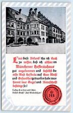 MUNICH, GERMANY ~ Street Scene HOFBRAUHAUS Hofbrau Restaurant c1920s  Postcard picture