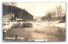 Clearfork Clear Fork Bridge RPPC Ohio OH Postcard Snow Winter AZO Postcard D5 picture