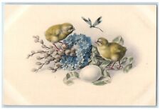 c1910's Ulreich Art Munk Chicks Pipe Berry Flowers Dragonfly Antique Postcard picture