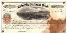 August 30, 1867 Denver Colorado National Bank Note, Ctf No. 3347, w/ R6C Revenue picture