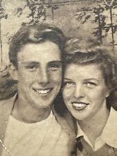AZH Photo Booth Cute Adorable Couple Handsome Man Beautiful Woman 1940's picture