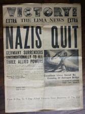 May 7 1945 Lima Ohio WWII Germany Surrenders Nazis Quit EXTRA newspaper RARE --- picture