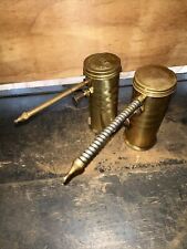 Vintage EAGLE No. 66 Brass Finger Pump Oiler Oil Can & Unbranded Can. picture