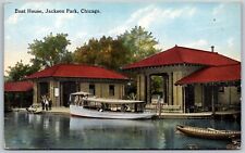 Vtg Chicago Illinois IL Boat House Jackson Park 1910s View Old Postcard picture