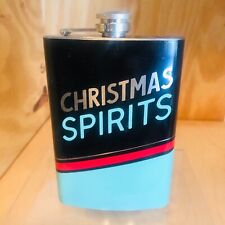 Christmas Spirits Flask Stainless Steel Festive Drinks Deco Green Black Red 8 oz picture