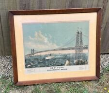 Large 1916 Chromolithograph New York and Williamsburg (Bridge No.2) Koehler picture
