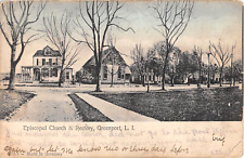 1907 Episcopal Church Rectory & Homes Greenport LI NY post card picture