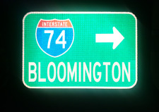 BLOOMINGTON Interstate 74 route road sign - Illinois, Chicago, Springfield, picture