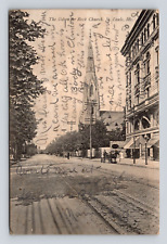 Antique Postcard St LOUIS MO CANCEL 1907 ODEON ROCK Church Horse Buggy Carriage picture
