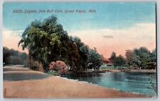 Grand Rapids, Michigan - Lagoon, John Ball Park - Vintage Postcard - Posted 1912 picture