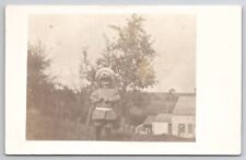 RPPC Cute Edwardian Child In Grass Amesbury MA To Merrimack Photo Postcard Y27 picture
