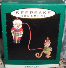 Monkey Melody`1993`Miniature-Santa With Pal-Stringer,Hallmark Christmas Ornament picture