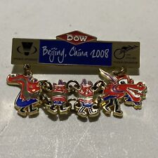 2008 Beijing China Olympic Pin Dow Badminton/ Cycling Blue Dragon  picture