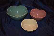 Princess House Pavillion Stoneware 3 pc Ceramic Pavillion Bowl Set #1434 picture