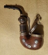 Antique VERY RARE Bruyere German Hunter Lidded Tobacco Pipe DRGM Horn picture