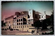 La Principaure De Monaco Palais Du Prince Palace Old Car Street View Postcard picture