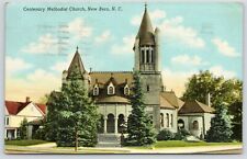 New Bern North Carolina~Centenary Methodist Church Neighborhood~Towers~1943 PC picture