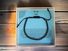 To My Son Love You Forever Hematite 4mm Beaded Bracelet for Your Son picture
