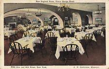 New England Room Prince George Hotel New York City New York NY 1929 Postcard picture