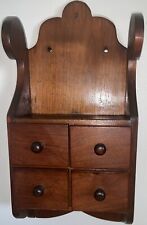 Vintage Wooden Spice Herb Storage Wall Cabinet 4 Drawers. 16