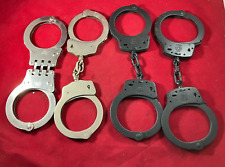 4 PAIRS VINTAGE HAND CUFFS HIATTS S&W Smith & Wesson Made in USA and ENGLAND picture