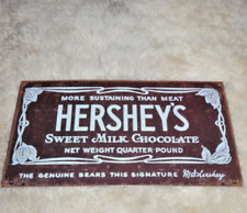 Vtg 1991 Ande Rooney HERSHEY'S Sweet Milk Chocolate Sign 16 wide x 8.5 high NEW picture