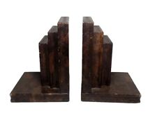 Vintage Brown Alabaster Marble Bookends,Made in Italy', picture