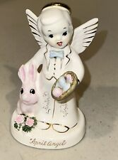 Vintage Japan Ceramic Napco 1956 April Angel w Easter Bunny & Eggs picture