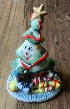 Rare Ceramic 6” Christmas tree Figurine With Goofy Face picture