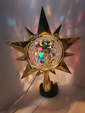 Vtg Bradford Celestial Christmas Tree Topper Motion Spinning Color with Box READ picture