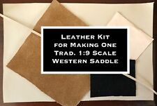 Traditional 1:9 Scale Western Saddle LEATHER KIT - Tooling/Skiver/2 Suedes/Lace picture