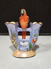 HTF Antique 1920s Noritake Luster Ware Parrot Double Vase MINT picture