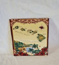 VINTAGE TILE PIECE OF THE ISLANDS AROUND HAWAII WALL HANGING picture